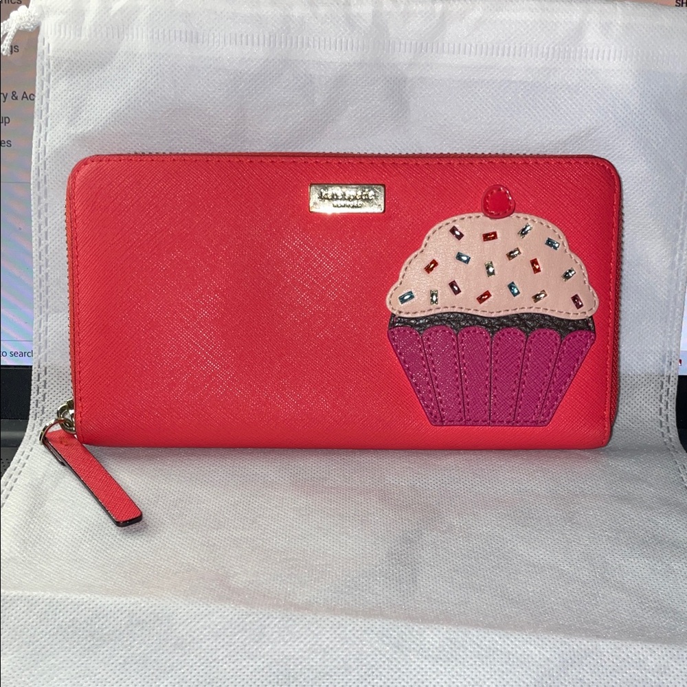 Kate Spade Pink Wallet with Cupcake Design